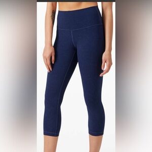 lululemon athletica Wunder Under High rise Crop 21” blue Athletic yoga leggings